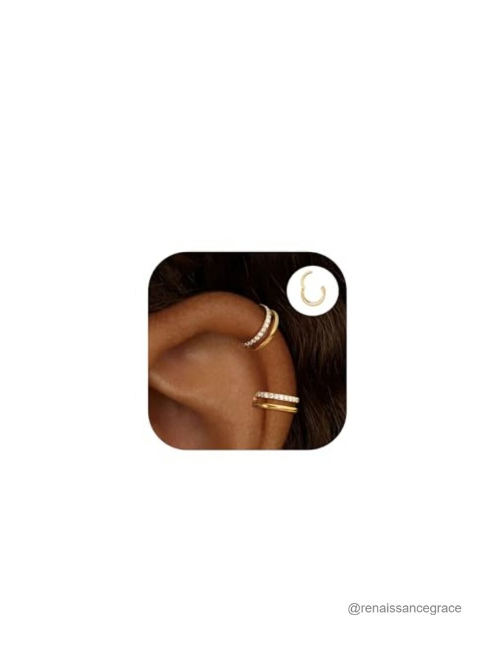14K Gold Plated Stainless Steel Cartilage Hoop Earrings for Women Cubic
